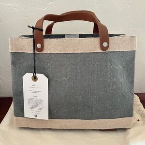 NWT New With Tags APOLIS Petite Market Bag in Navy Blue Jute